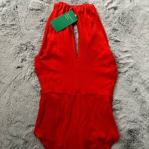 H&M CONSCIOUS red body suit